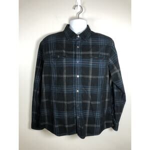 Carbon 2 Cobalt Men's Button Down Shirt Size M Black Corduroy Cotton Material